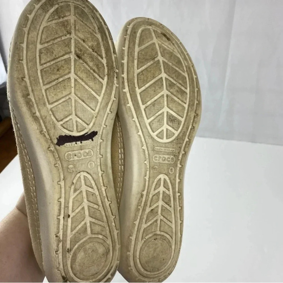 CROCS Melbourne II Short Vamp Flats Loafers Slip-on Shoes Size W9 Tan Beige - Picture 6 of 7